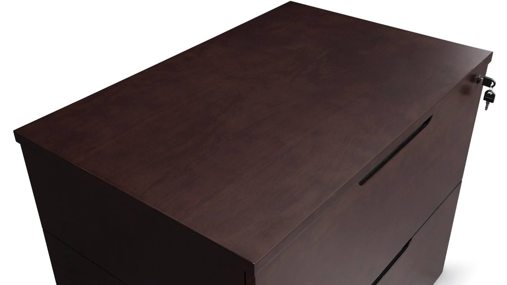 2 Drawer Lateral Filing Cabinet Dark Walnut X3612