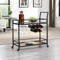 Black Bar Cart with Glass N660906