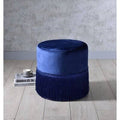 Midnight Blue Velvet Ottoman V5904