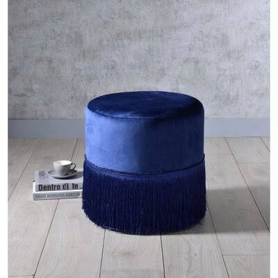 Midnight Blue Velvet Ottoman V5904