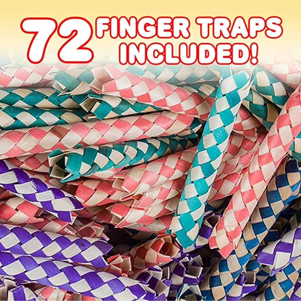 Classic Chinese Bamboo Finger Traps Bulk Pack of 72 O324