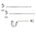 Polished Nickel Brass P-Trap Lavatory Kit with Valves & Risers H505788