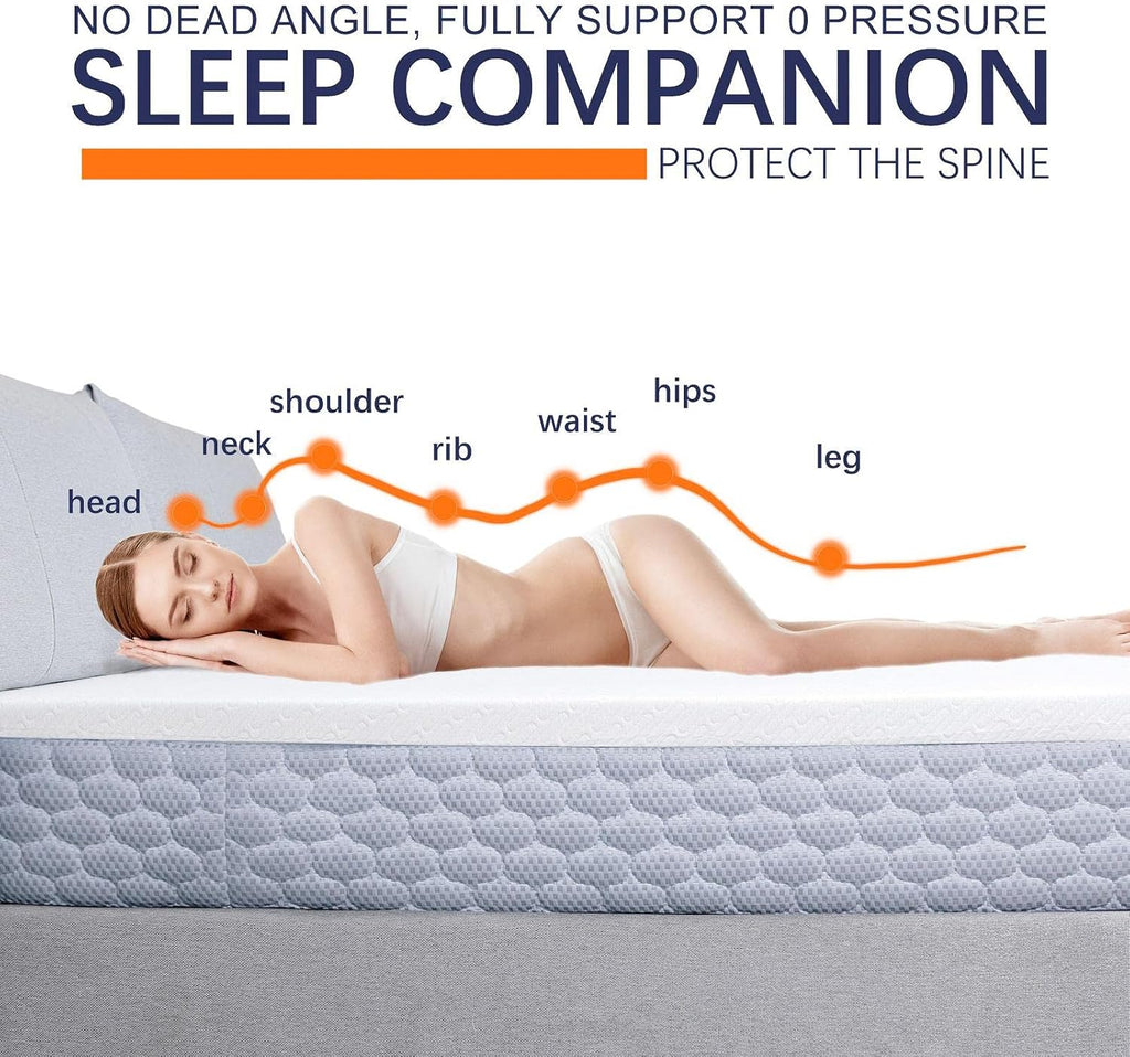 3 Inch Gel Memory Foam Mattress Topper California King Size with Bamboo Cover J984166