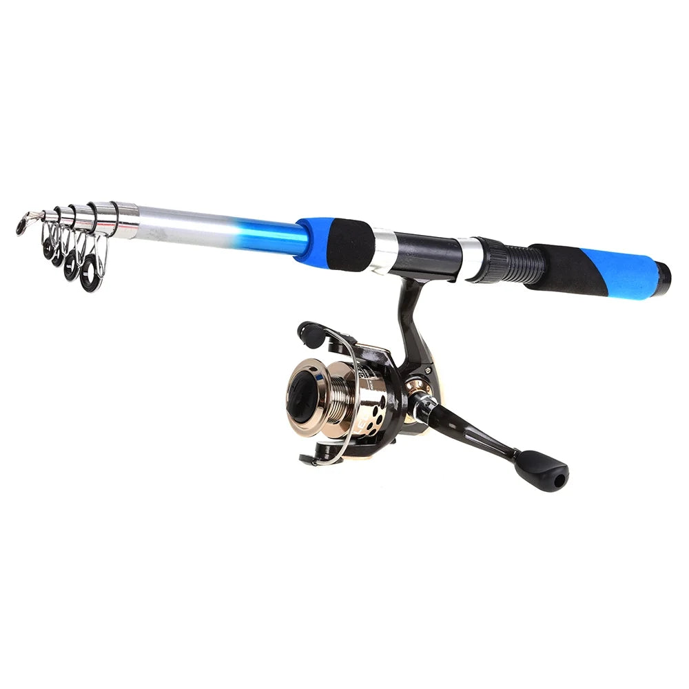 Telescopic Fiberglass Sea Fishing Rod Combo with Spinning Reel and Tackle Set H7449