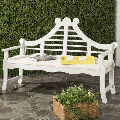 Antique/White Garden Bench M67967