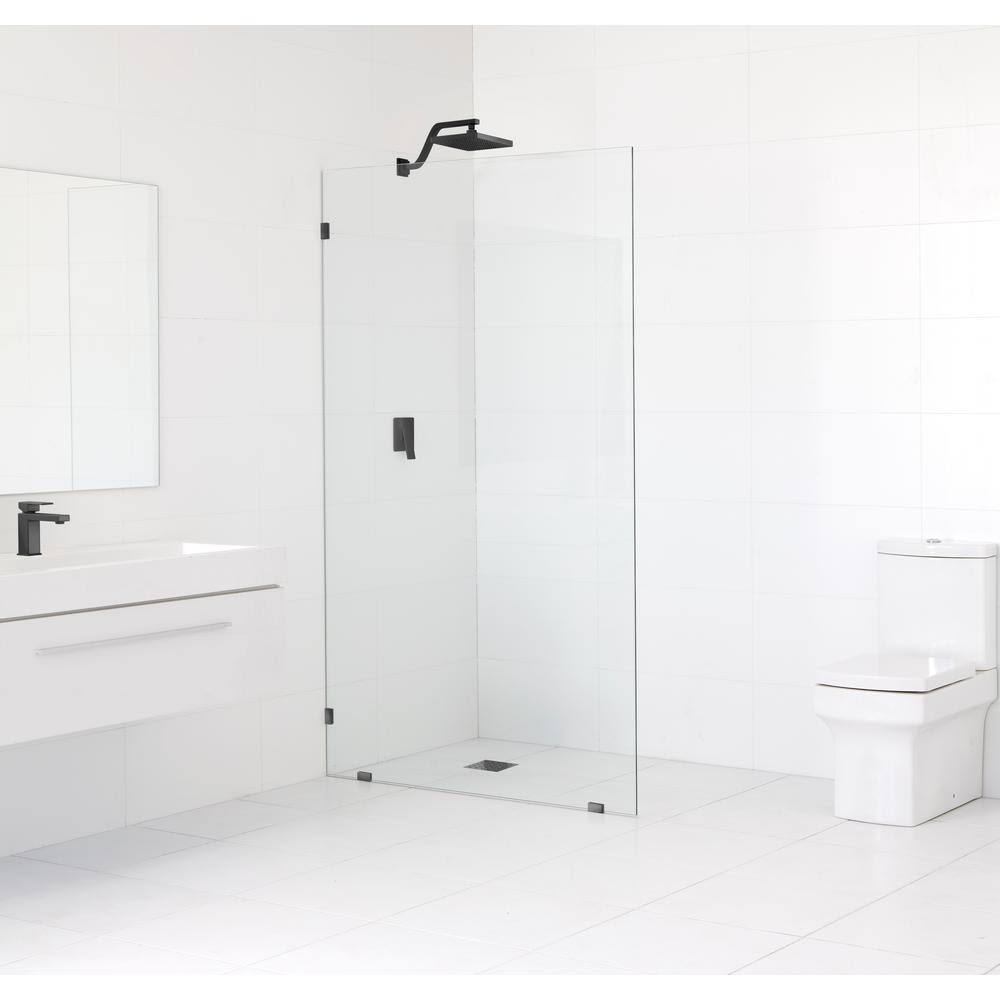 Frameless Fixed Glass Panel Matte Black Q387