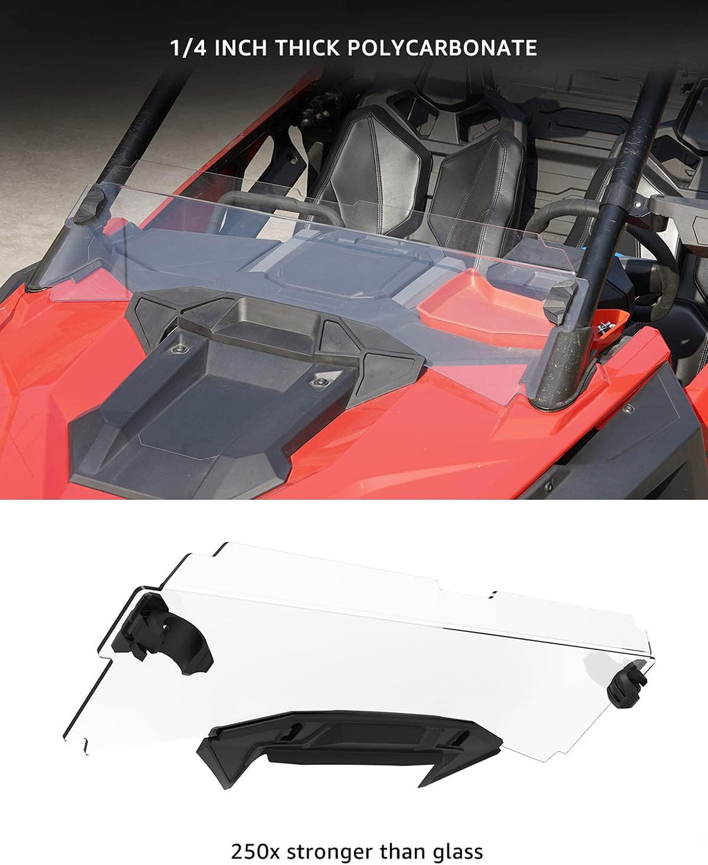 Half Windshield Clear Hard Coat Compatible with Polaris RZR PRO XP 4 N35691
