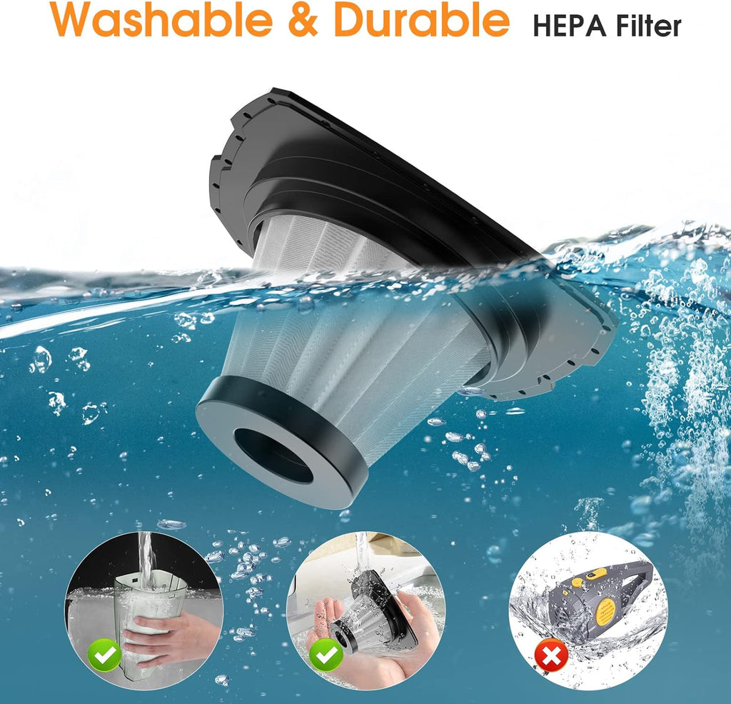 Cordless Rechargeable Mini Handheld Car Vacuum Cleaner Wet Dry 120W 8000Pa Adjustable Speed U936353