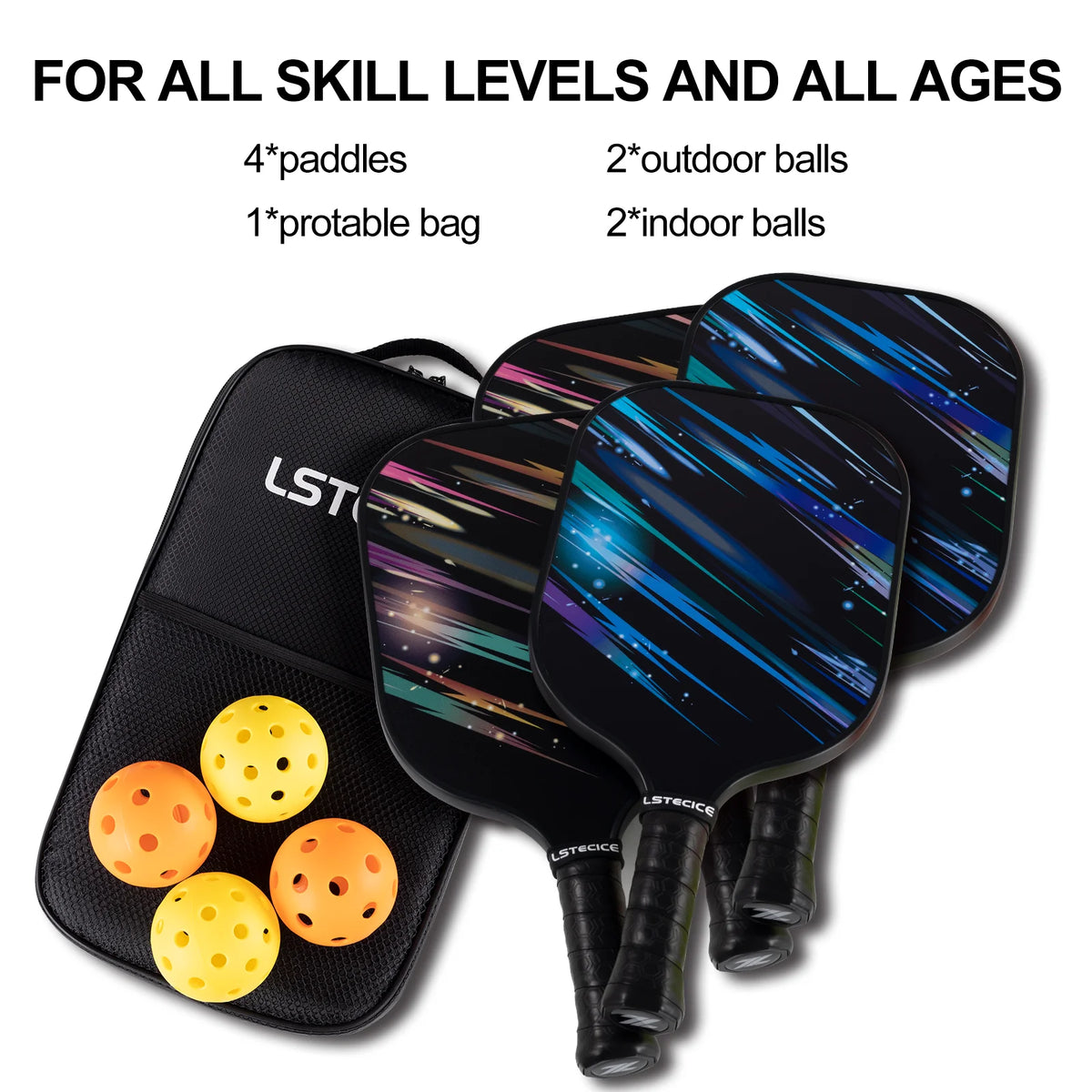 Fiberglass Composite 8oz Pickleball Paddle Set Q2587