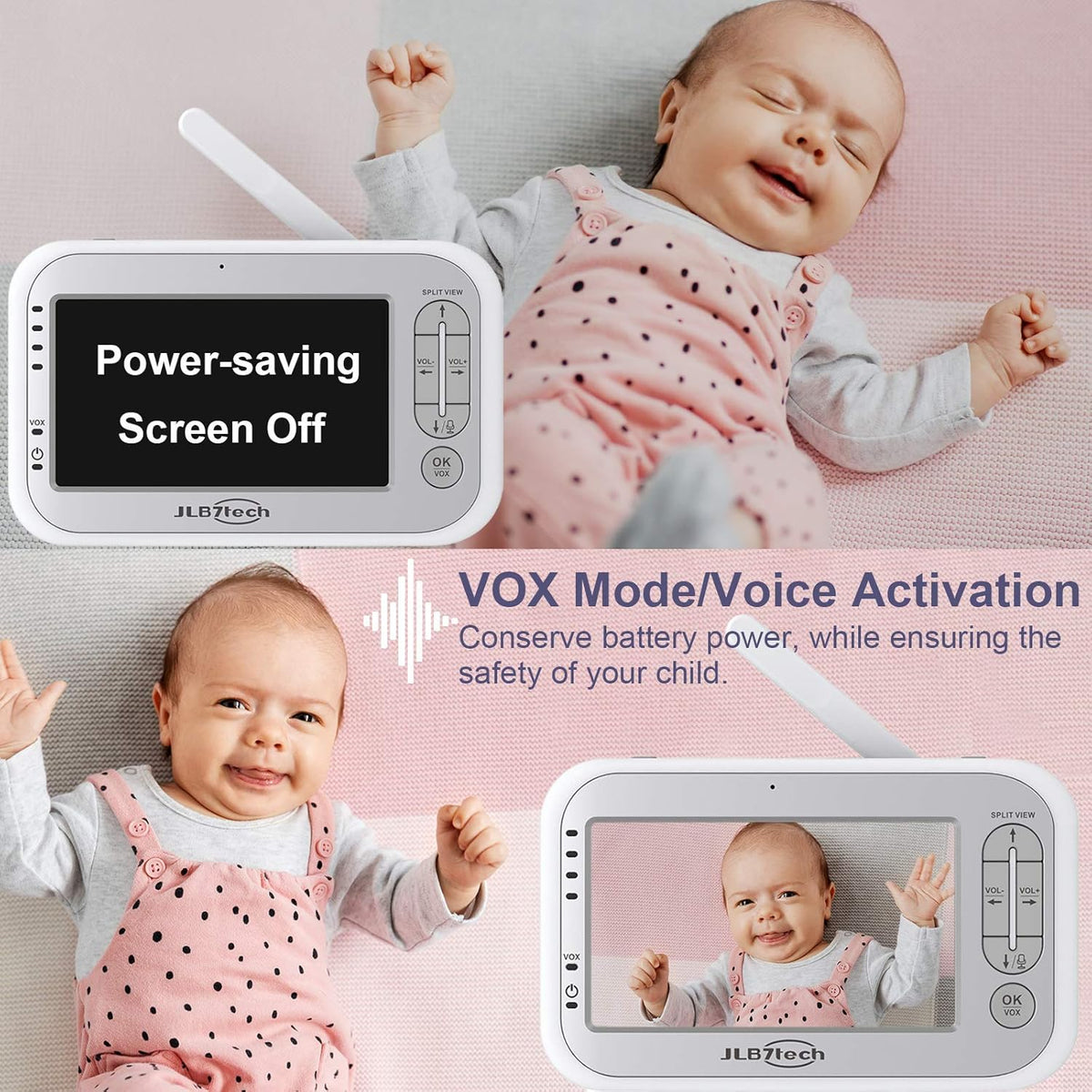 5 Split Screen Video Baby Monitor with 2 Cameras and Audio S333645