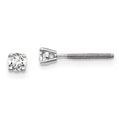 14k White Gold 1/5 Carat Total Weight Round Lab Grown Diamond Screw Back Stud Post Earrings E5670