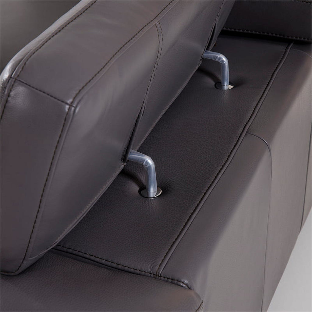 Dark Gray Italian Leather Chair U149039