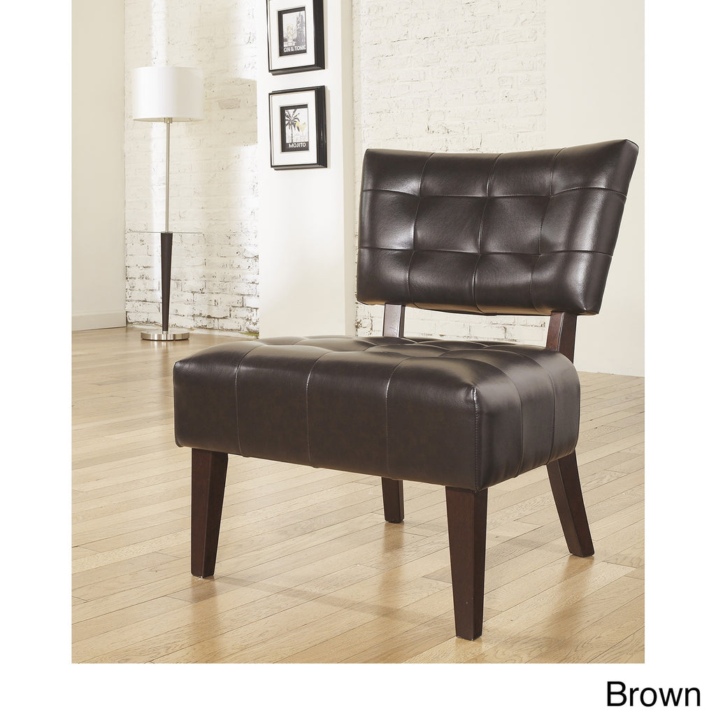 Brown Tufted Slipper Chair E58164