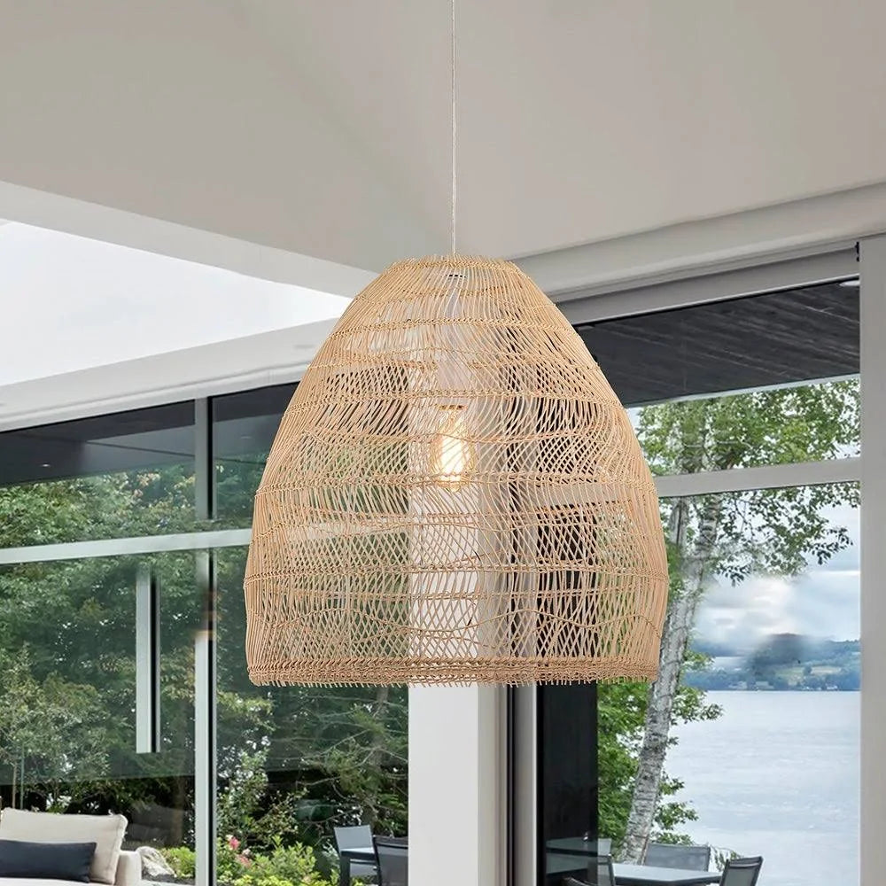 Cream Rattan Dome Basket Pendant Light S71197