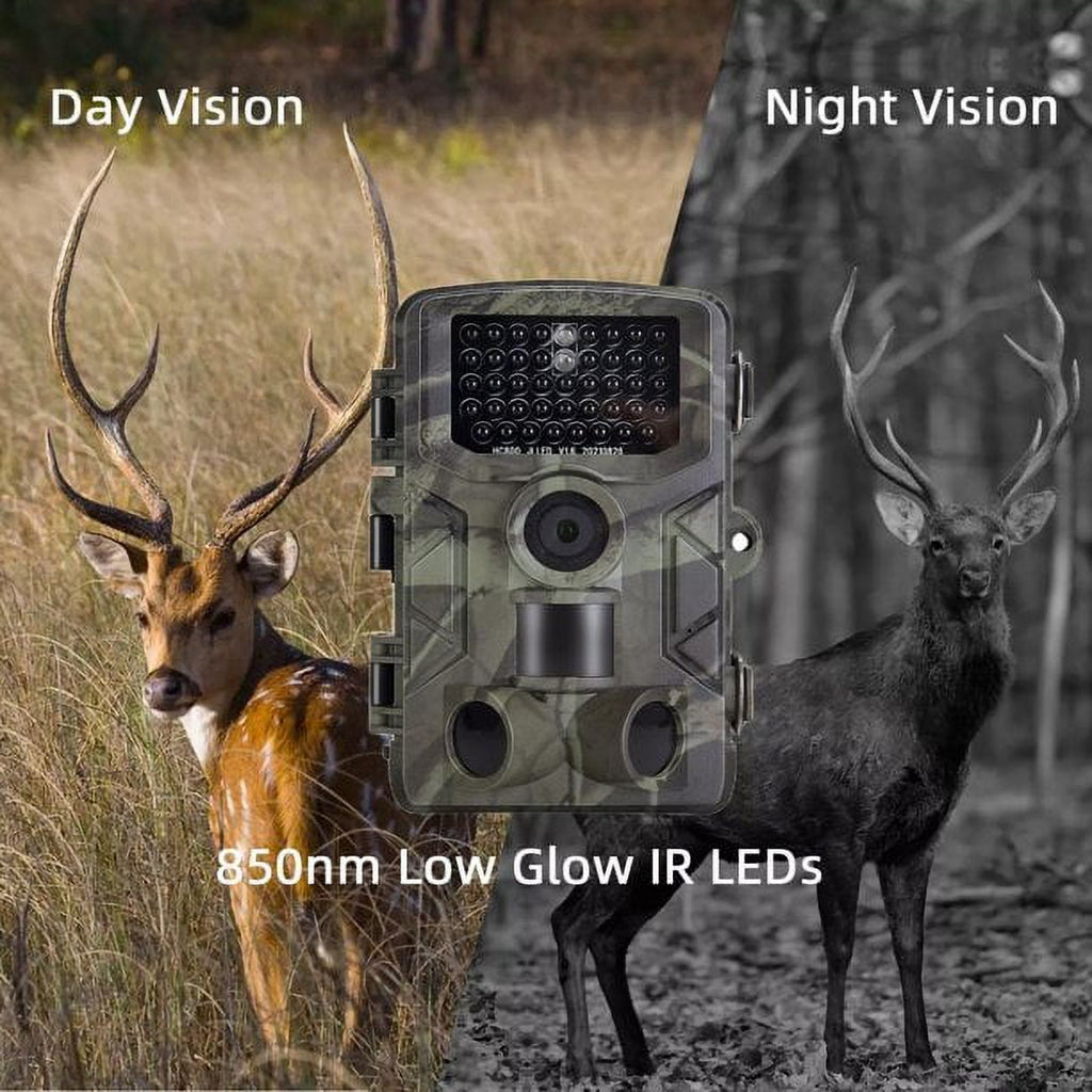 48MP 4K Trail Camera with 32GB SD Card Night Vision IP65 Waterproof F338335