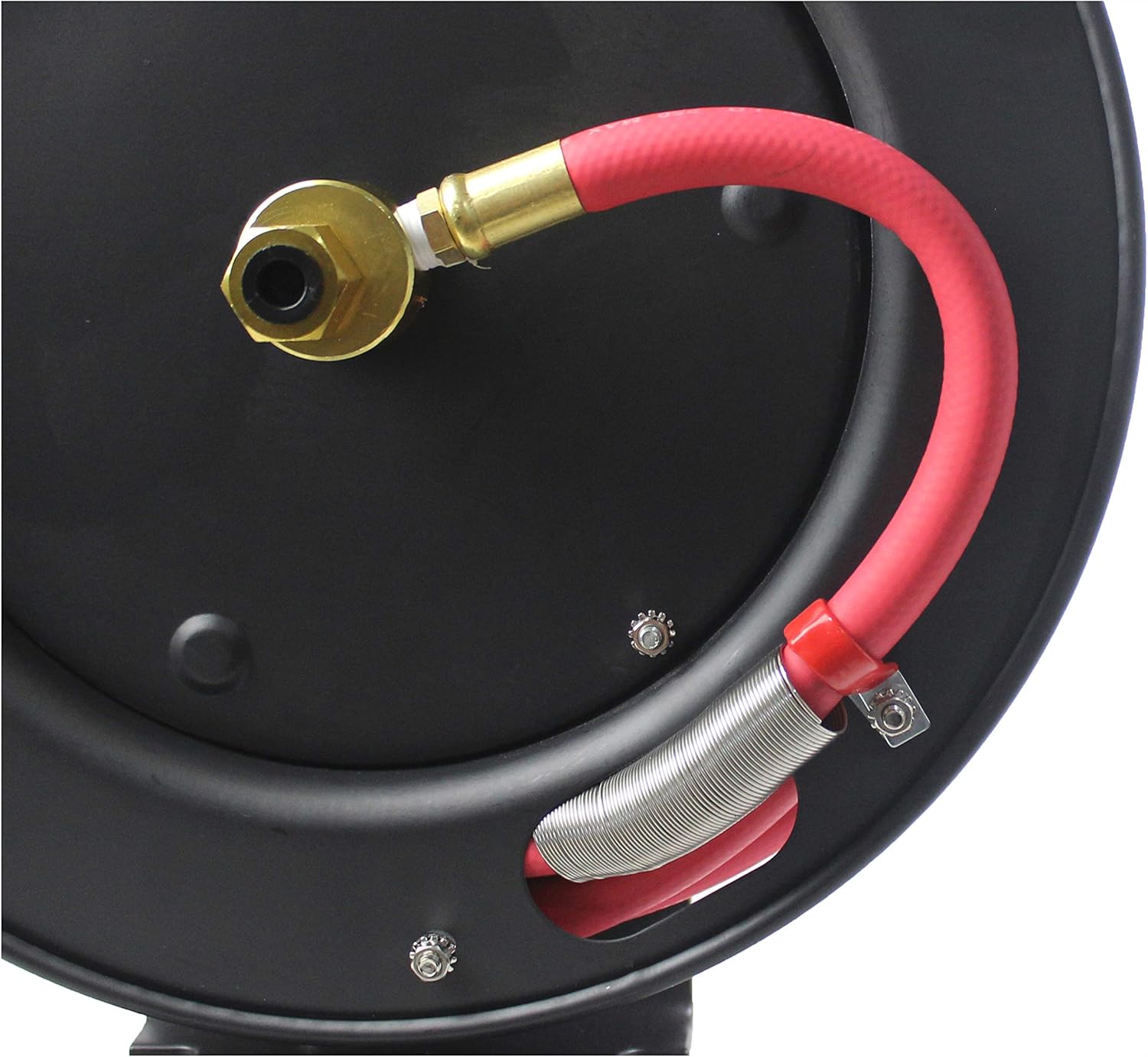 25ft Auto Rewind Retractable Reel with 3/8" x 25' Air Hose with Brass Fittings Pack of 2 K812778