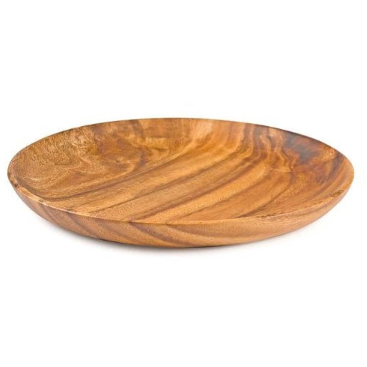 Acacia Wood Round Plate Set of 4 A6576