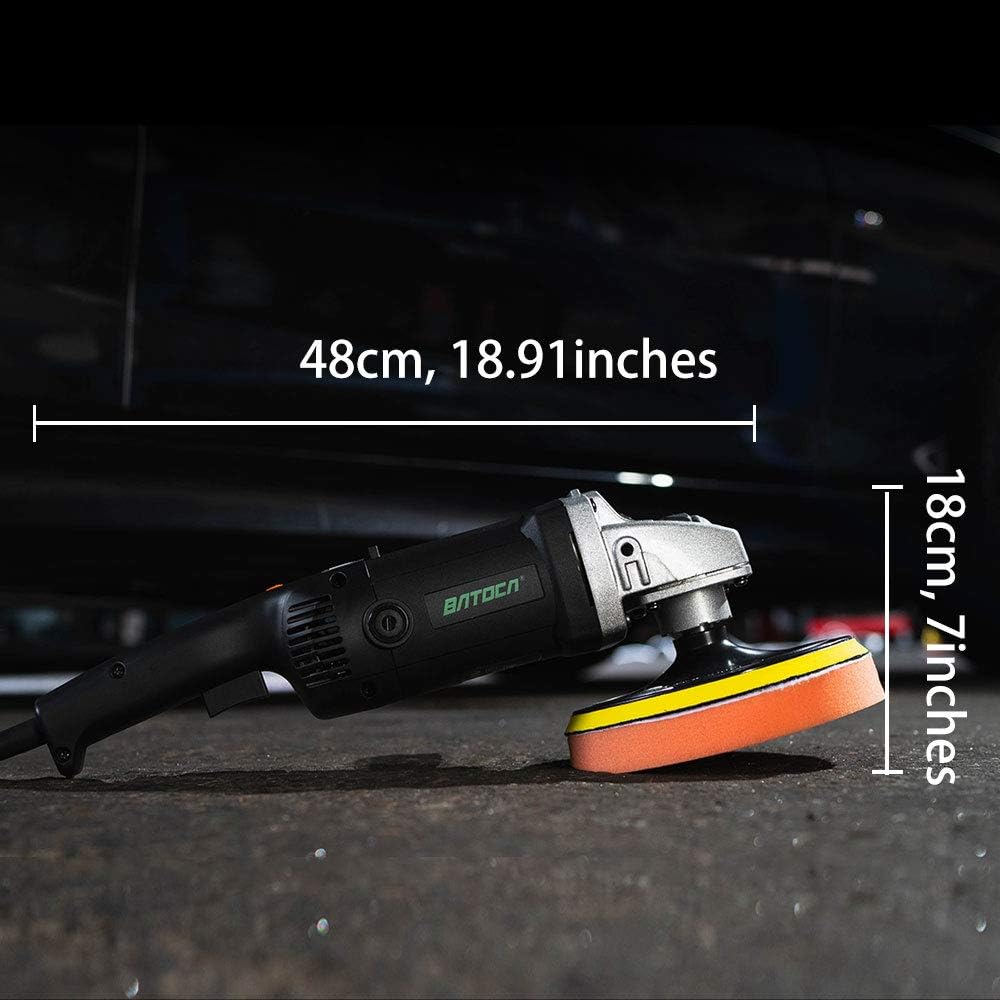 Rotary Car Polisher Wax Machine, 7 Inch 1200W, 6 Variable Speeds with Foam Pads H272