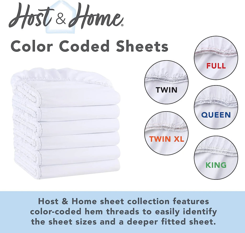 White Pack of 6 Deep Pocket Brushed Microfiber Fitted Sheets Q8226