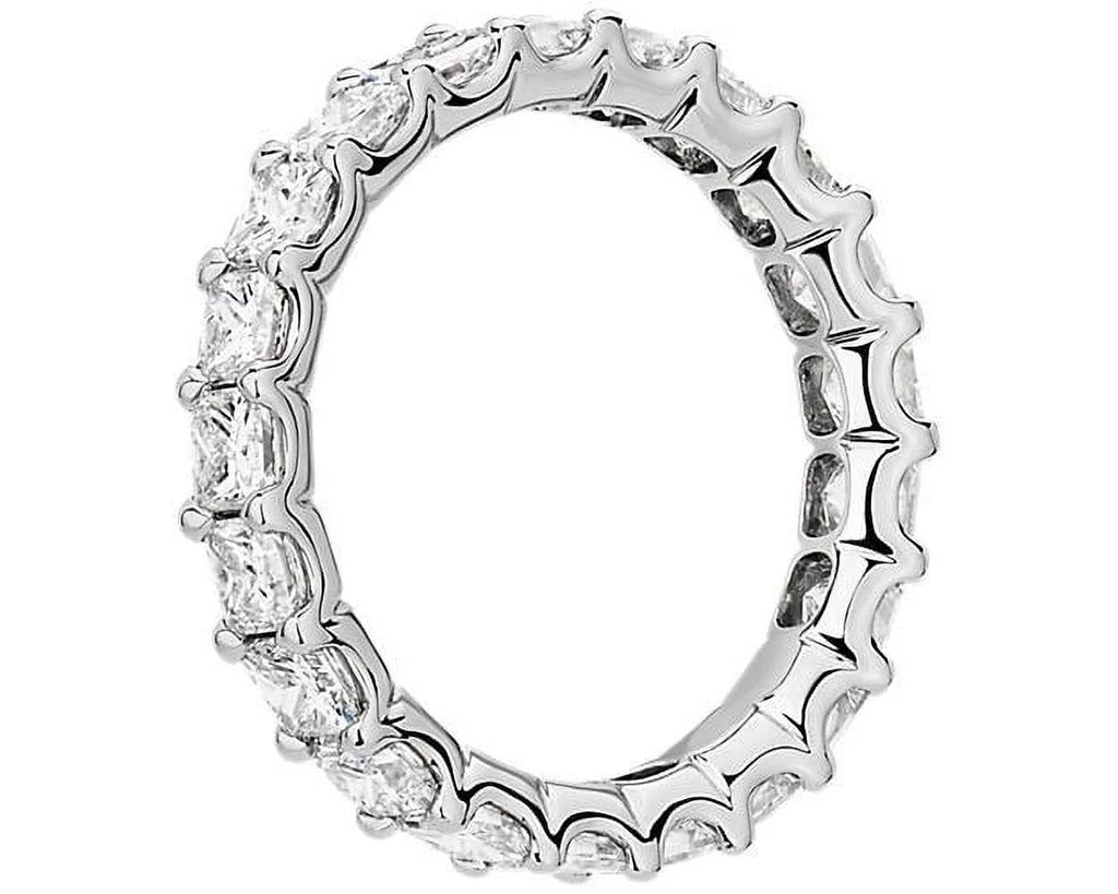 14K White Gold Princess Cut Diamond Eternity Band Size 7 E4259