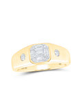 10kt Yellow Gold Mens Baguette Diamond Band Ring 3/8 Cttw Q20729