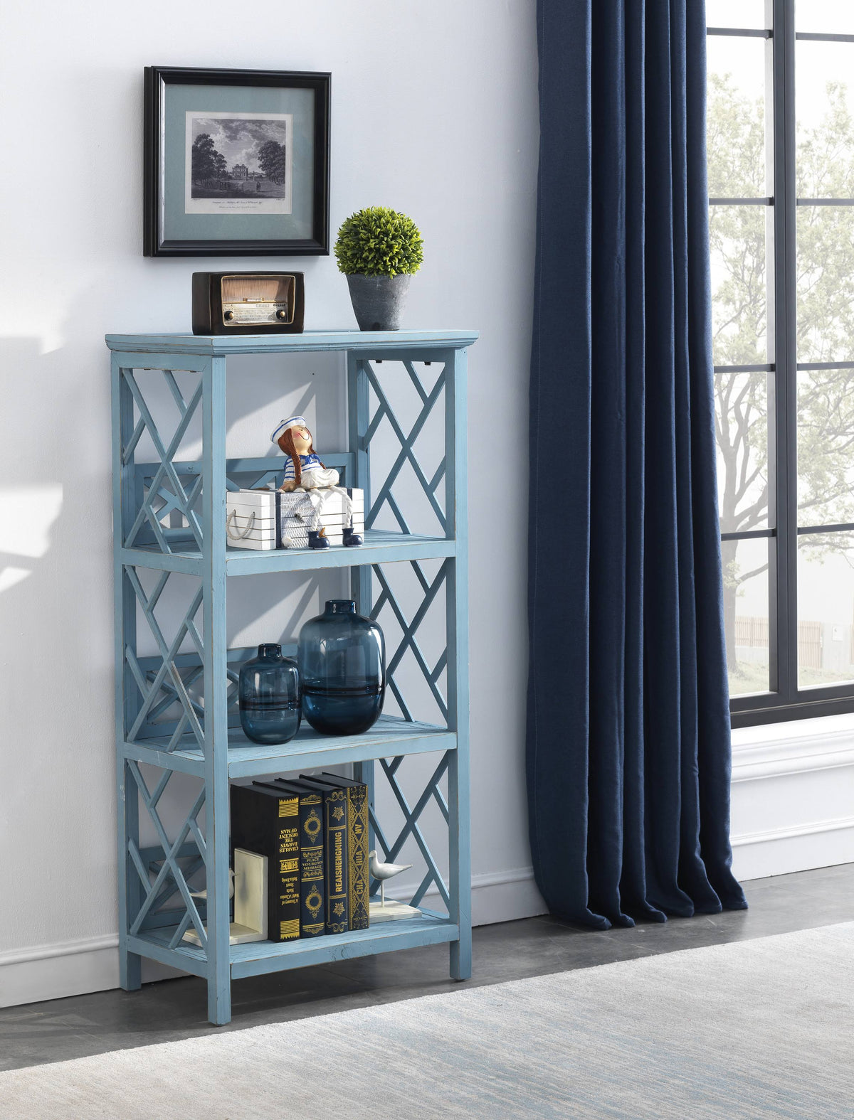 Blue Bookcase A14984