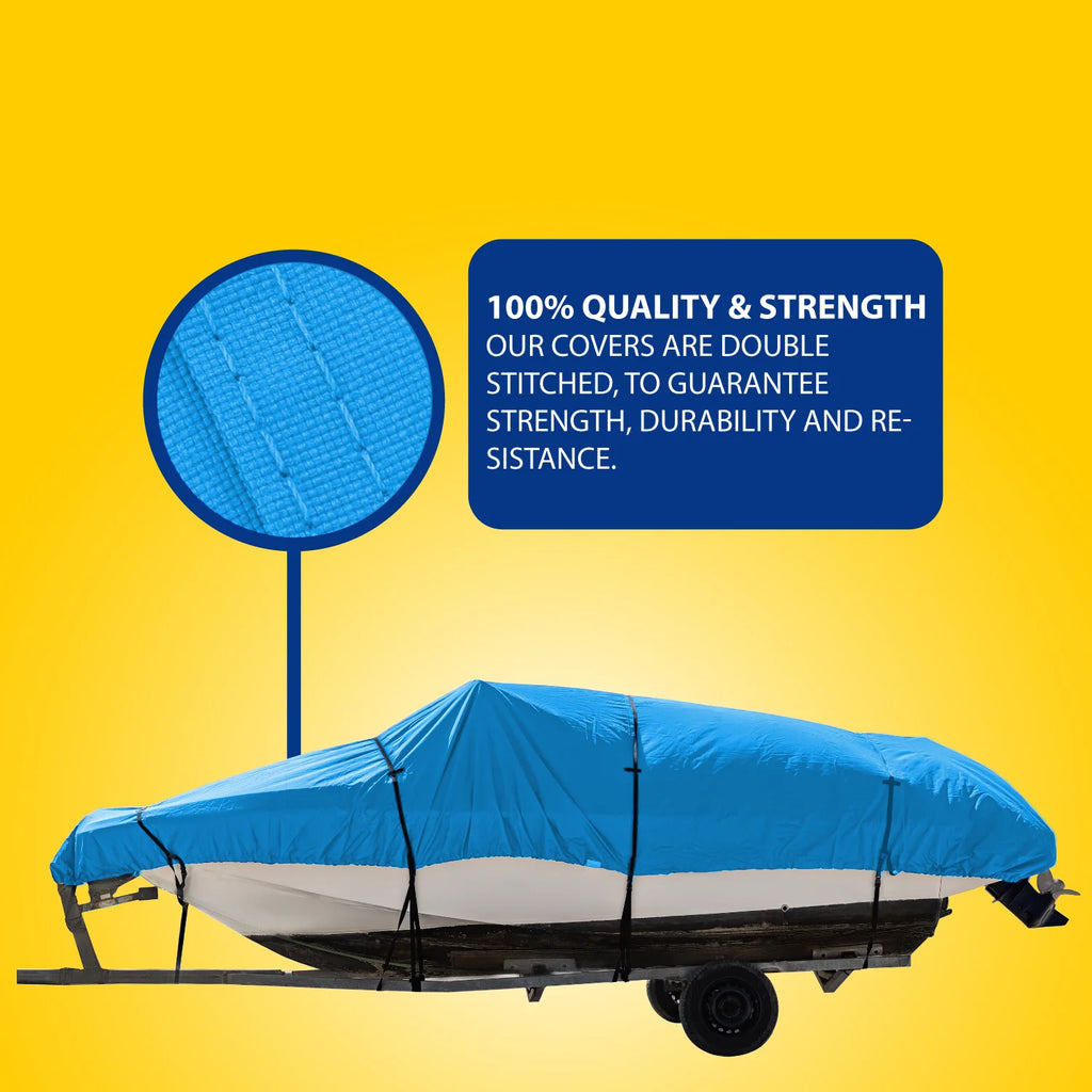 Waterproof Heavy Duty Trailerable Boat Cover with Storage Bag M3385