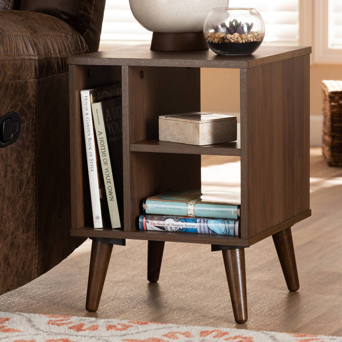 Walnut Wood End Table W2362
