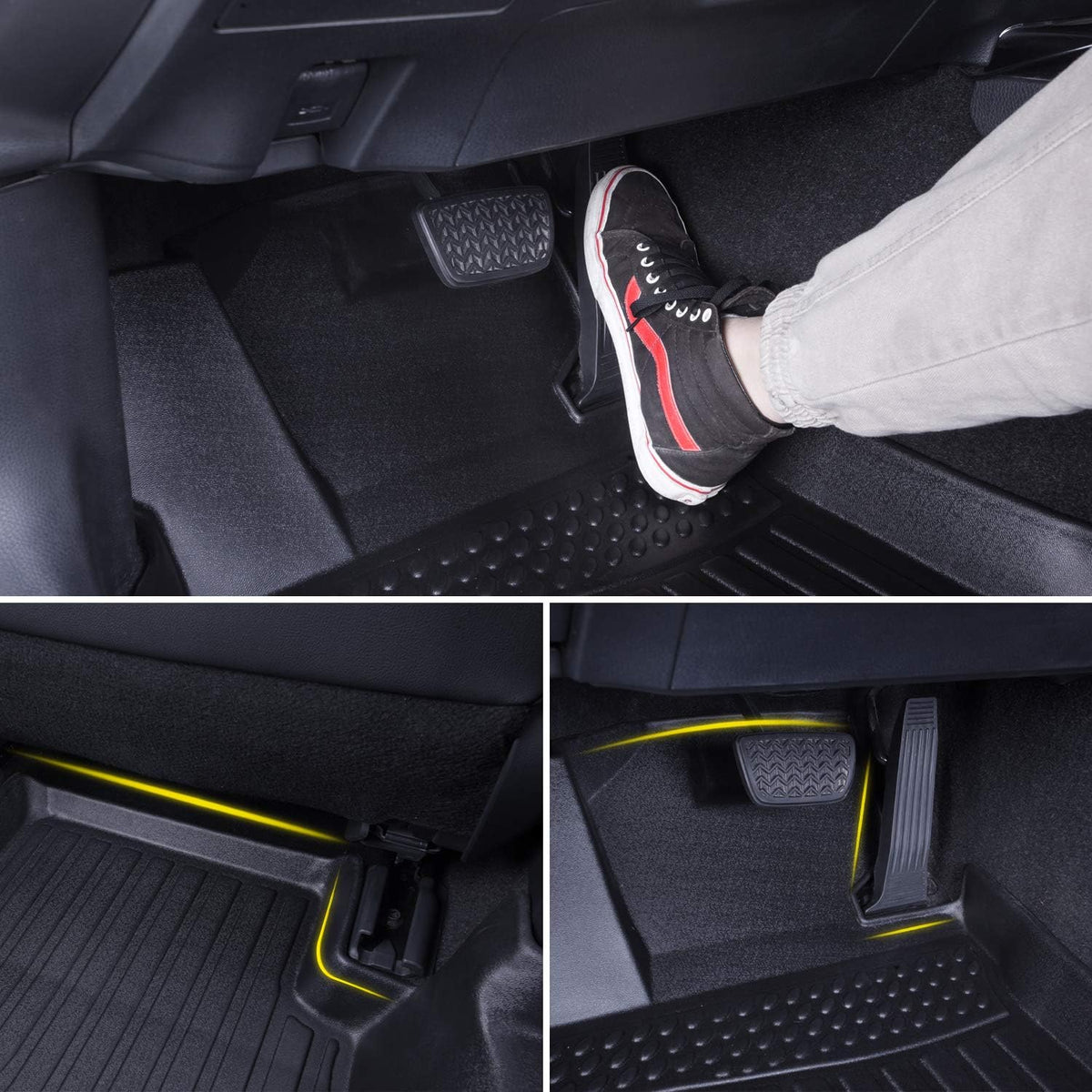 Black Waterproof Custom Fit Floor Mats for Tesla Model Y V2574