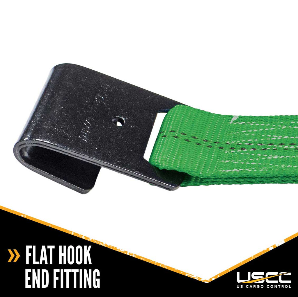 Green Ratchet Strap with Black Flat Hook L86261