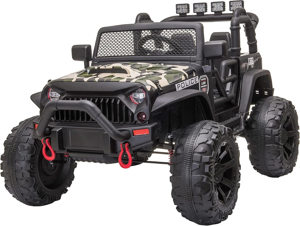 White 12V Battery-Powered Electric Ride On Car with Parent Remote Control H468