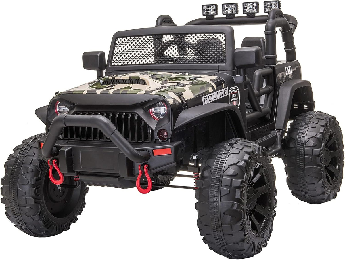 White 12V Battery-Powered Electric Ride On Car with Parent Remote Control H468
