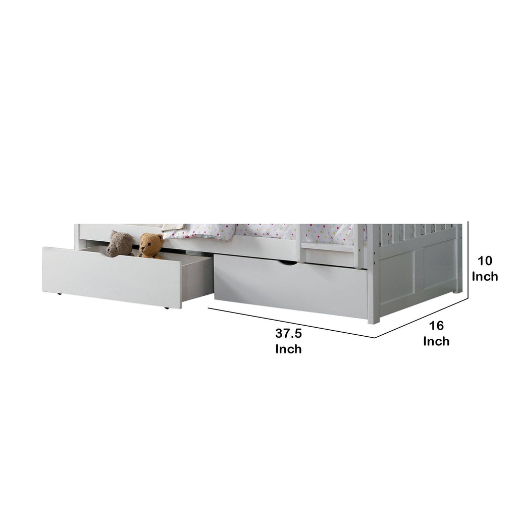 White Wooden Underbed Storage Box with Caster Wheels, Set of 2 J583912