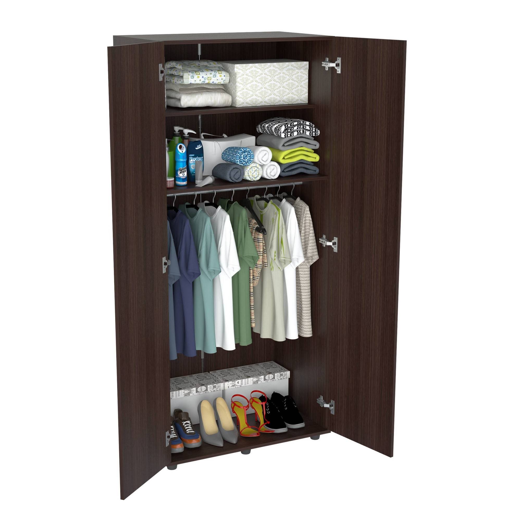 Two Door Espresso Wardrobe Armoire T7423