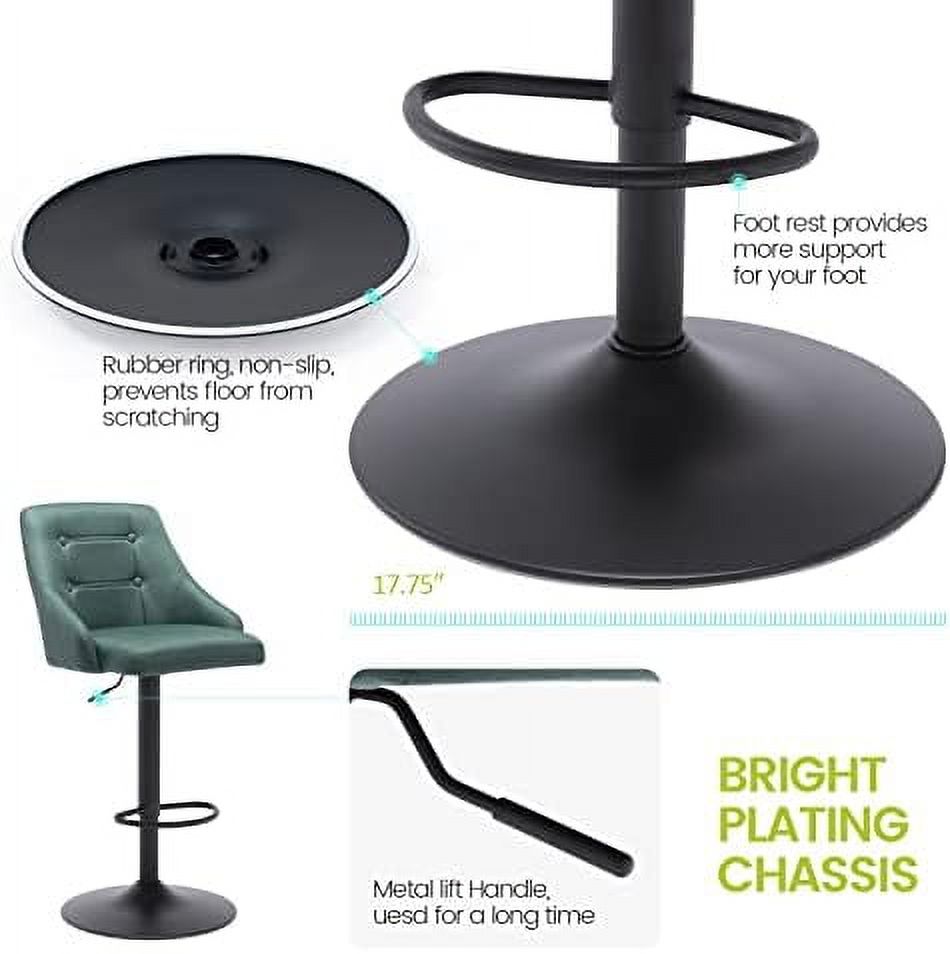 Swivel Fabric Tufted Barstool with Back, Light Grey W60109