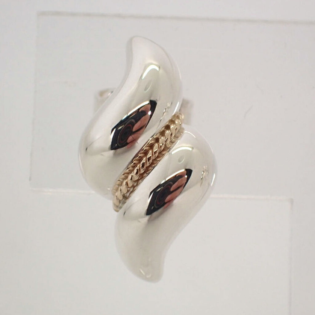 925 585 Shell Twist Combination Earrings D8114