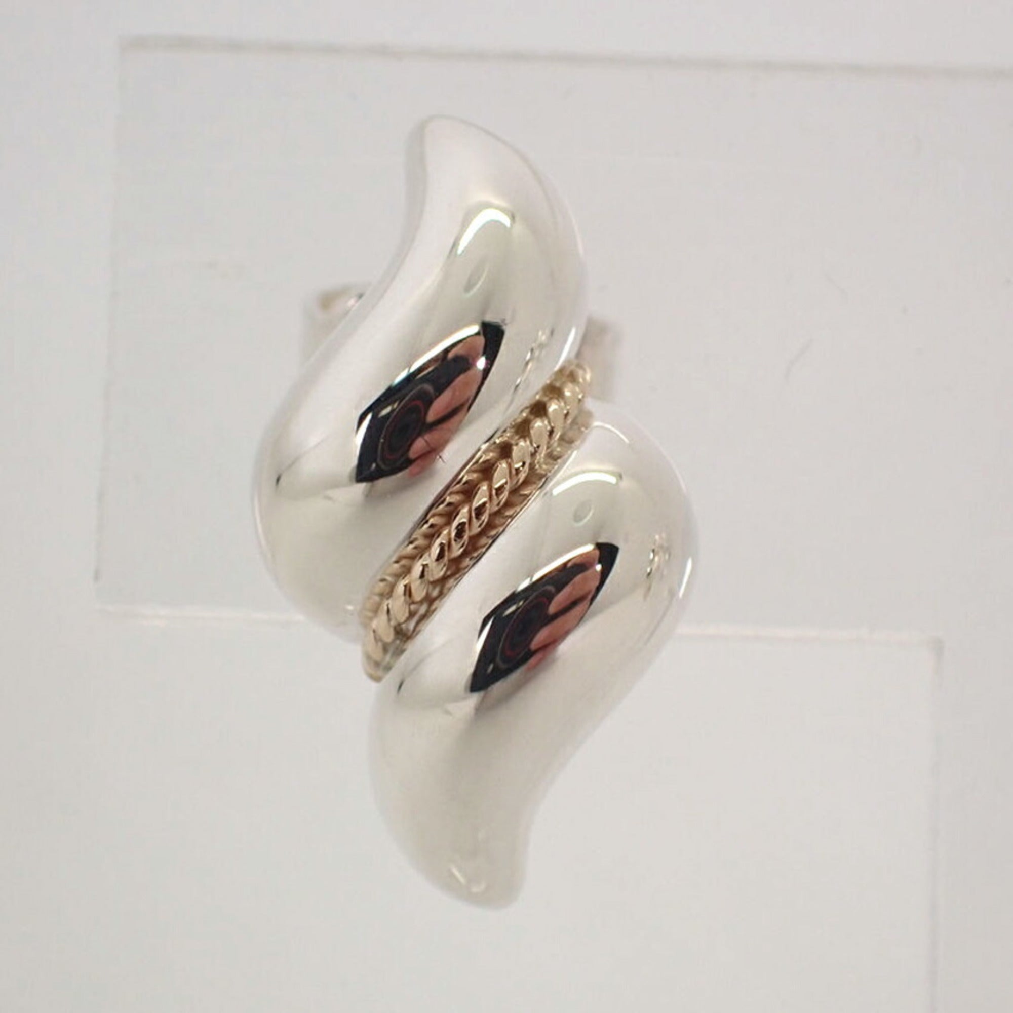 925 585 Shell Twist Combination Earrings D8114