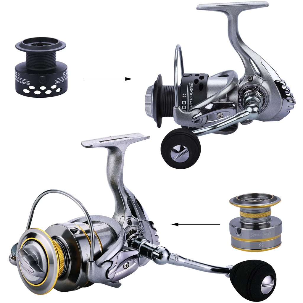 13+1 Ball Bearings Metal Body Spinning Fishing Reel E9624