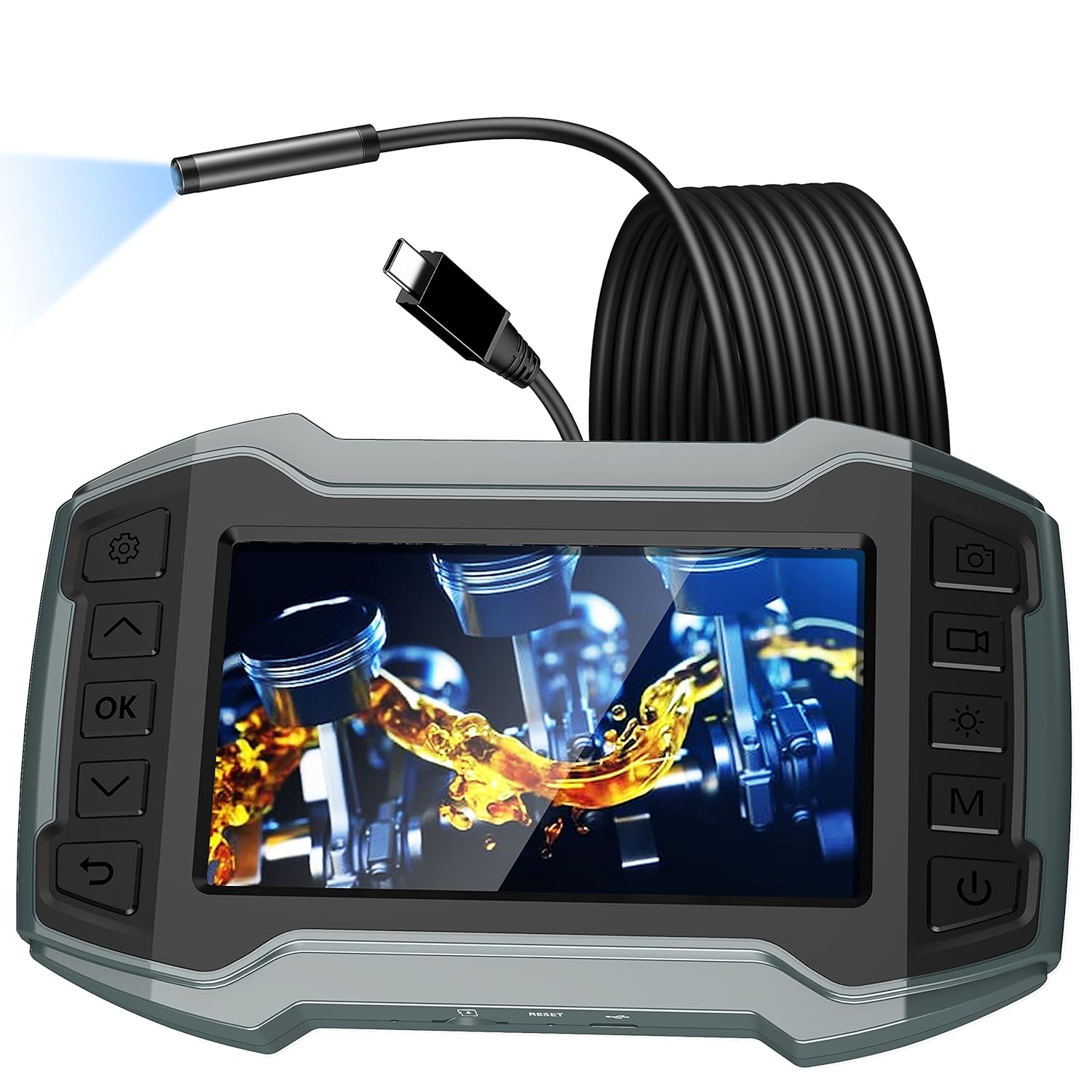 Borescope Inspection Camera with Detachable Semi-Rigid Cable 16.5FT O731
