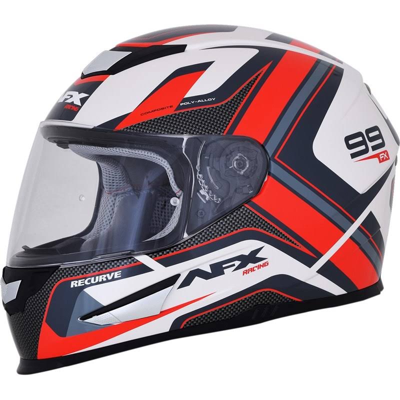 Pearl White/Blue Recurve Helmet C299