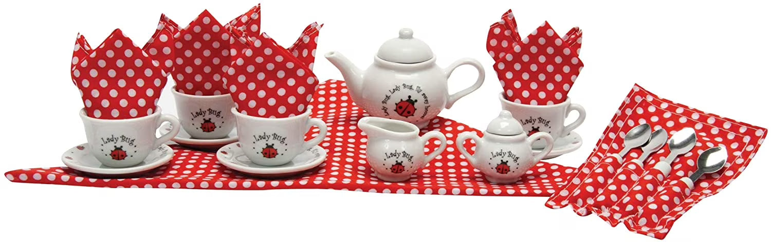 Porcelain Tea Set Basket Q2287