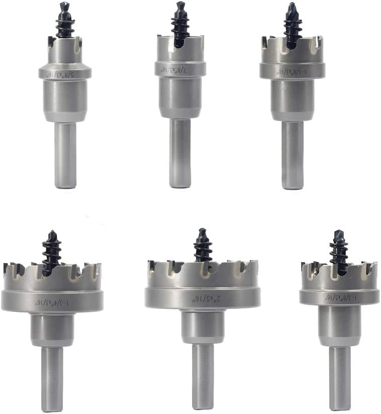 6pcs TCT Hole Saw Set with 3/8 Inch Shank K121986