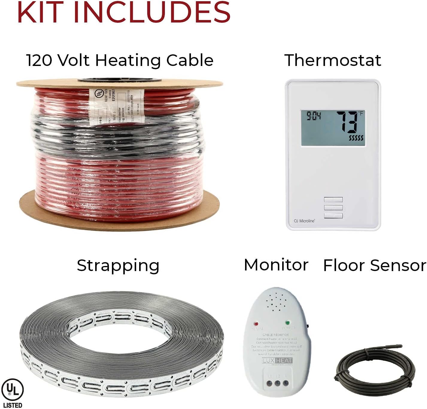 25 Sqft Electric Radiant Floor Heating Cable Set with Thermostat M8111
