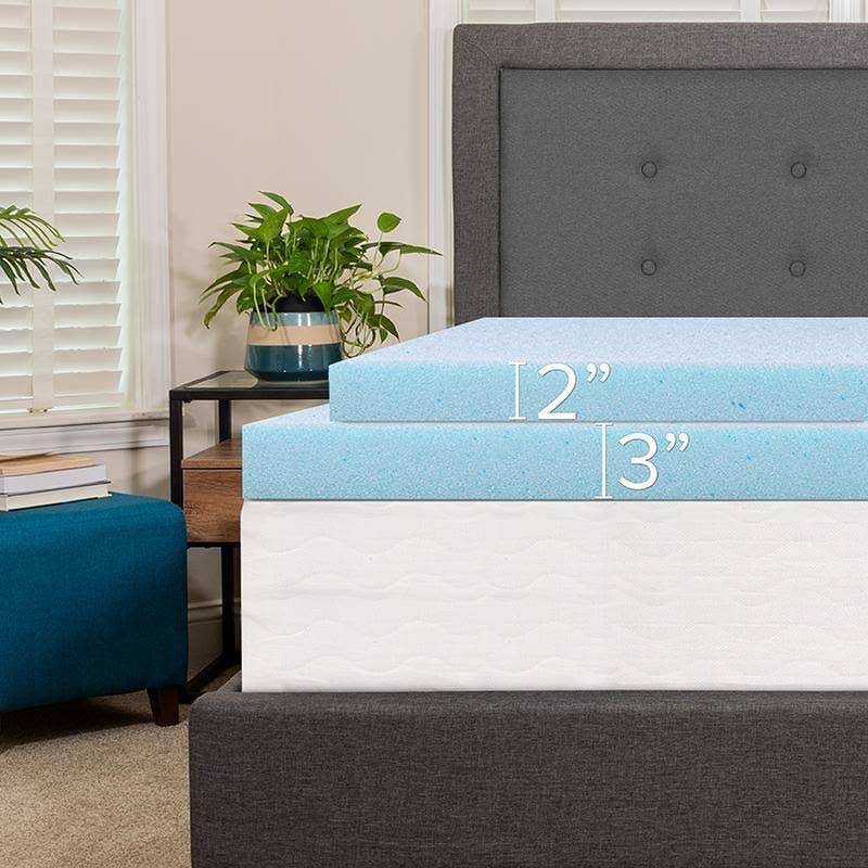 Queen 3 inch Cool Gel Memory Foam Mattress Topper R7315