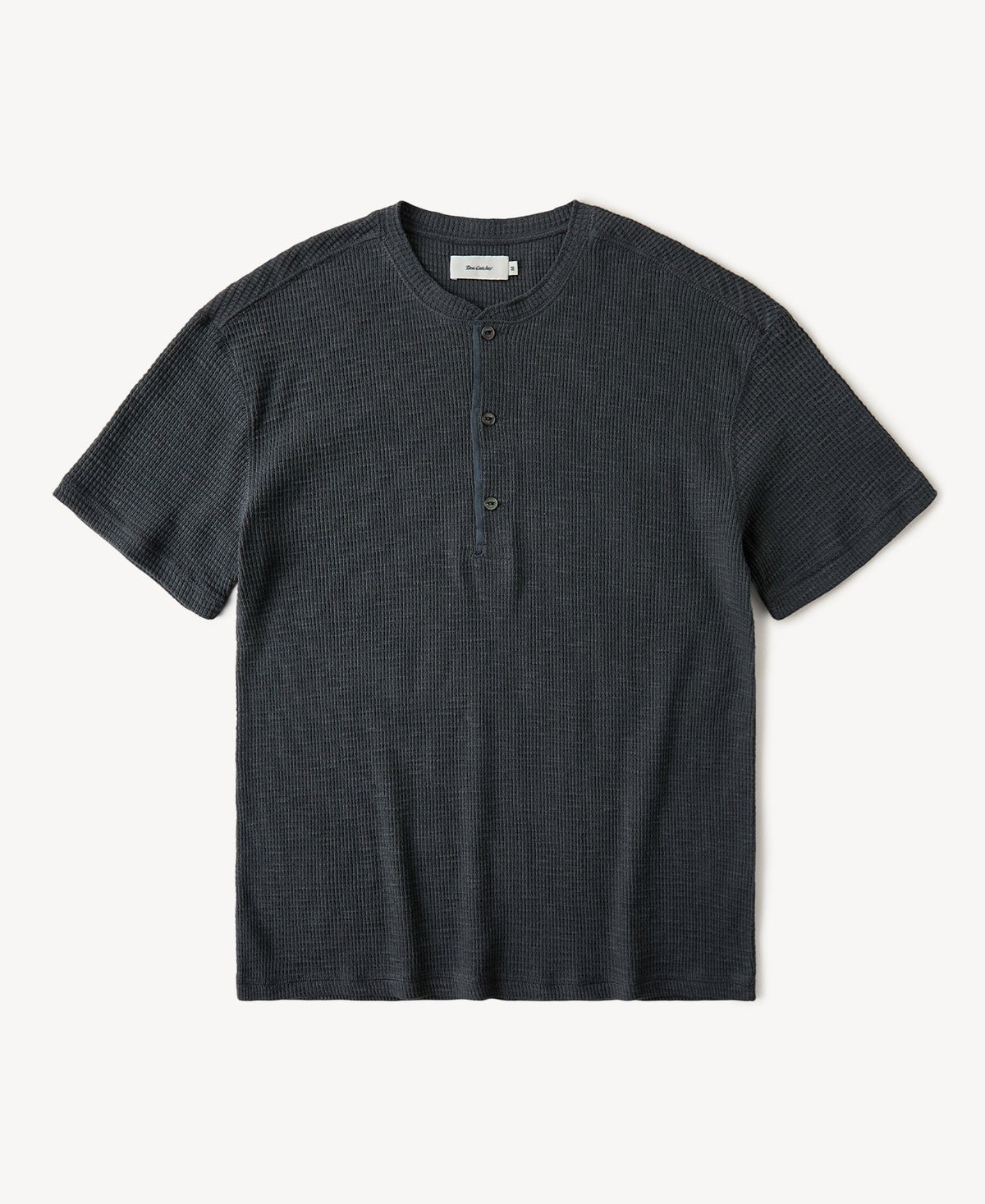 Honeycomb Waffle Knit Henley T-shirt