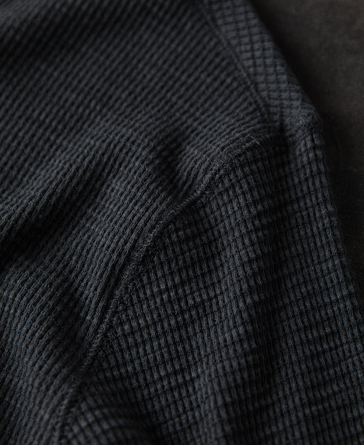 Honeycomb Waffle Knit Henley Long Sleeve T-Shirt
